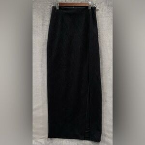 Free People Kendra Black Lace Maxi Skirt Side Slit Women’s Size 4 NWOT